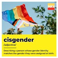 Cisgender (adjective). Describing a person whose gender identity matches the gender they were assigned at birth. (p. 68)