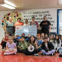 Donation presentation at Twin Lakes Community School