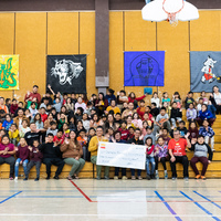 Donation presentation at Ducharme Elementary School