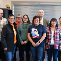 Conversation and connection over lunch with members from Northlands College & Gabriel Dumont Institute