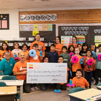 Donation presentation at Pre-Cam Community School