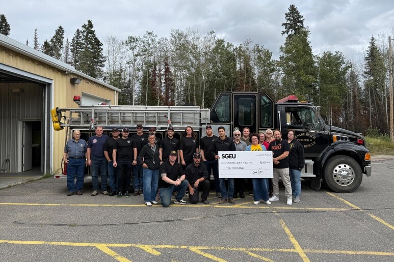 SGEU makes donation to wildfire-stricken Denare Beach